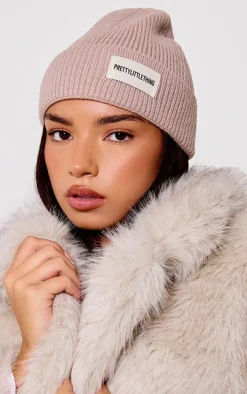 PrettyLittleThing Hats*Logo Rib Beanie