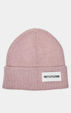 PrettyLittleThing Hats*Logo Rib Beanie