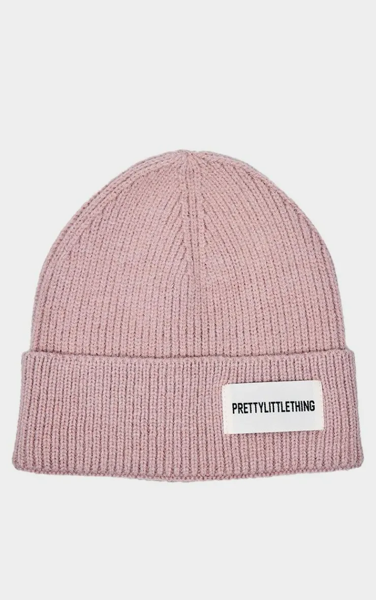PrettyLittleThing Hats*Logo Rib Beanie