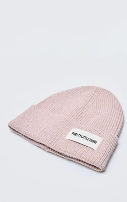 PrettyLittleThing Hats*Logo Rib Beanie