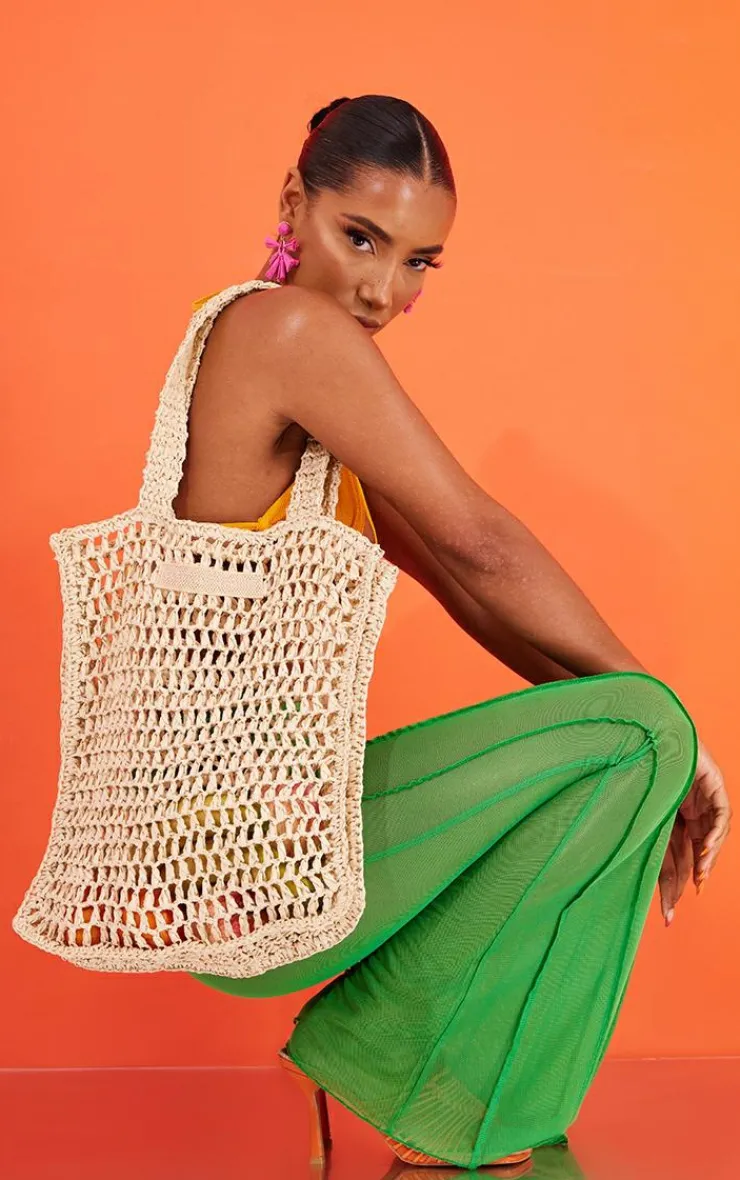 PrettyLittleThing Shoppers*Woven Straw Bag