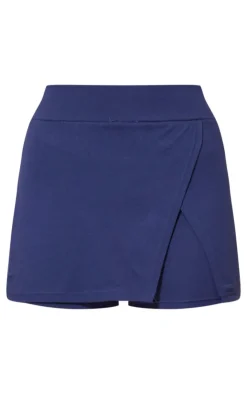 Sale PrettyLittleThing Cotton Micro Mini Skort Navy
