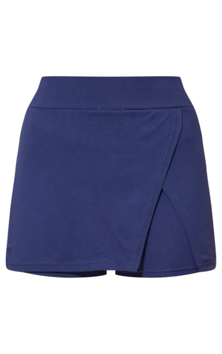 Sale PrettyLittleThing Cotton Micro Mini Skort Navy
