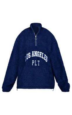 PrettyLittleThing Teddy Coats*Graphic Front Teddy Jacket