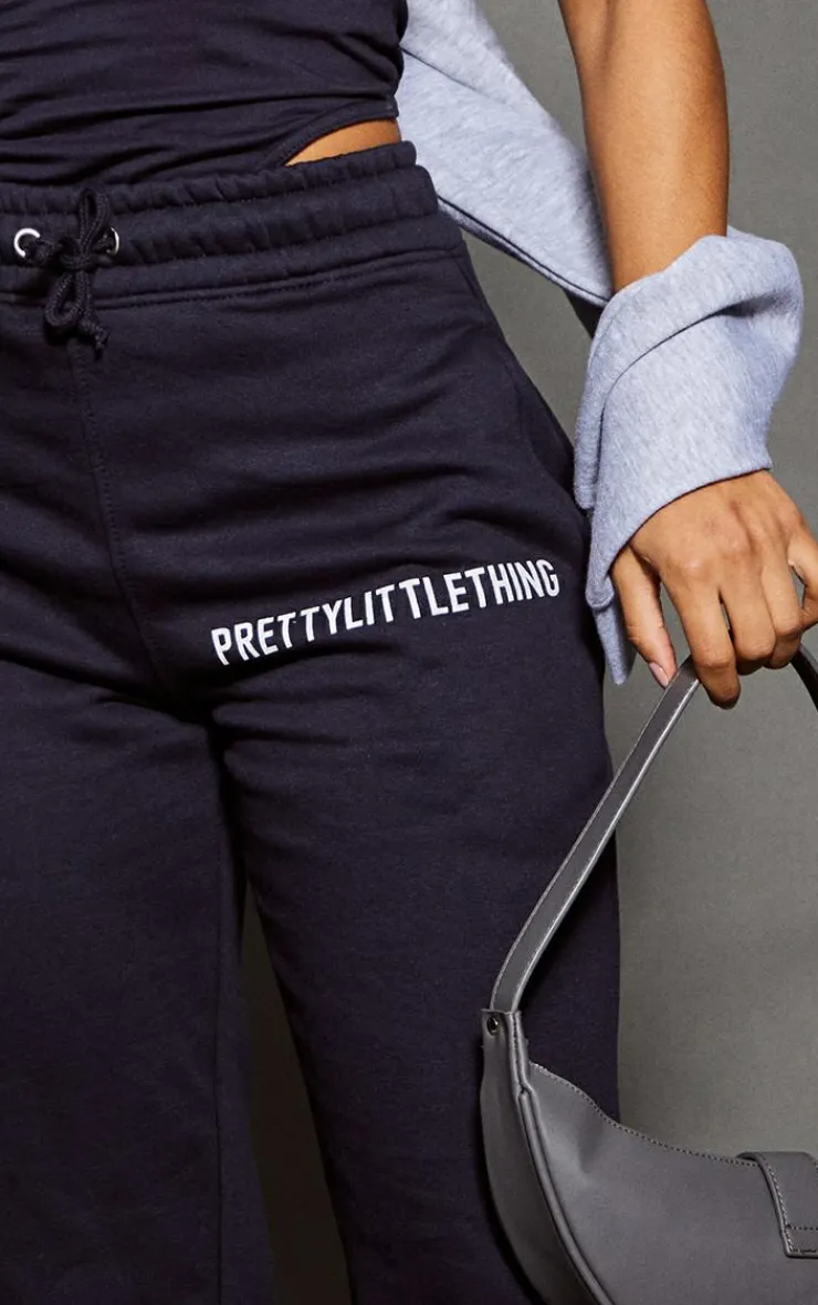 Best PrettyLittleThing Logo High Waisted Cuffed Sweatpant Navy