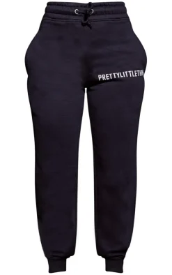 Best PrettyLittleThing Logo High Waisted Cuffed Sweatpant Navy