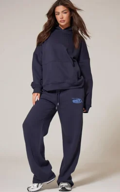 PrettyLittleThing Blue Sweatsuits*Oversized Puff Print Hoodie
