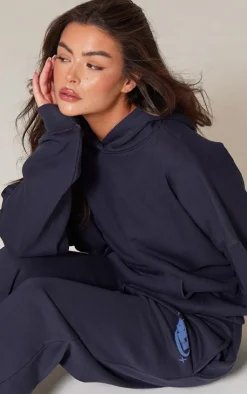 PrettyLittleThing Blue Sweatsuits*Oversized Puff Print Straight Leg Sweatpants