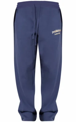 Best PrettyLittleThing Premium Print Straight Leg Sweatpants Navy
