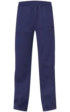 Best PrettyLittleThing Wide Leg Embroidered Sweatpants Navy