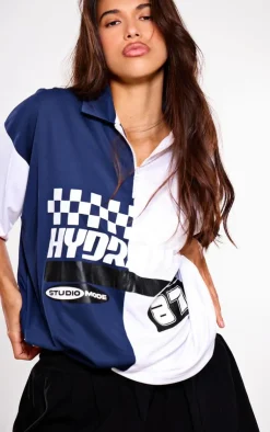 PrettyLittleThing T-Shirts*Zip Up Short Sleeve Football Shirt