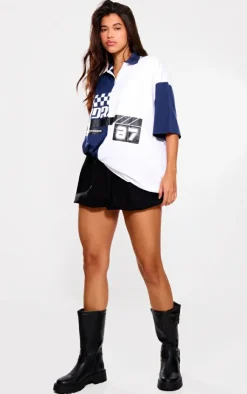 PrettyLittleThing T-Shirts*Zip Up Short Sleeve Football Shirt