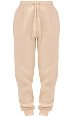 Discount PrettyLittleThing High Waisted Washed Cuffed Sweatpants Off White