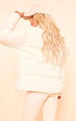 PrettyLittleThing Puffer Jackets*Panelled High Neck Puffer Coat