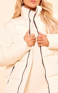 PrettyLittleThing Puffer Jackets*Panelled High Neck Puffer Coat