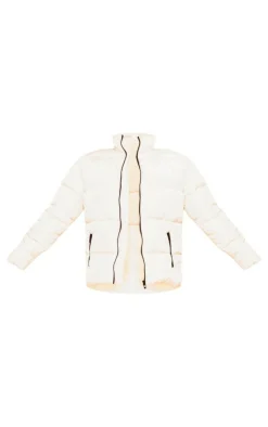 PrettyLittleThing Puffer Jackets*Panelled High Neck Puffer Coat