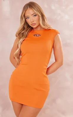 Ribbed Trim Detail Bodycon Dress-PrettyLittleThing