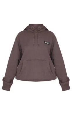 PrettyLittleThing Graphic Sweatsuits*Petite Badge Detail Oversized Hoodie