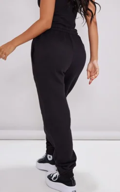 PrettyLittleThing Black Sweatsuits*Petite High Waist Cuffed Sweatpants
