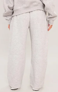 Discount PrettyLittleThing Petite 82 Varsity Wide Leg Sweatpants Ash Grey