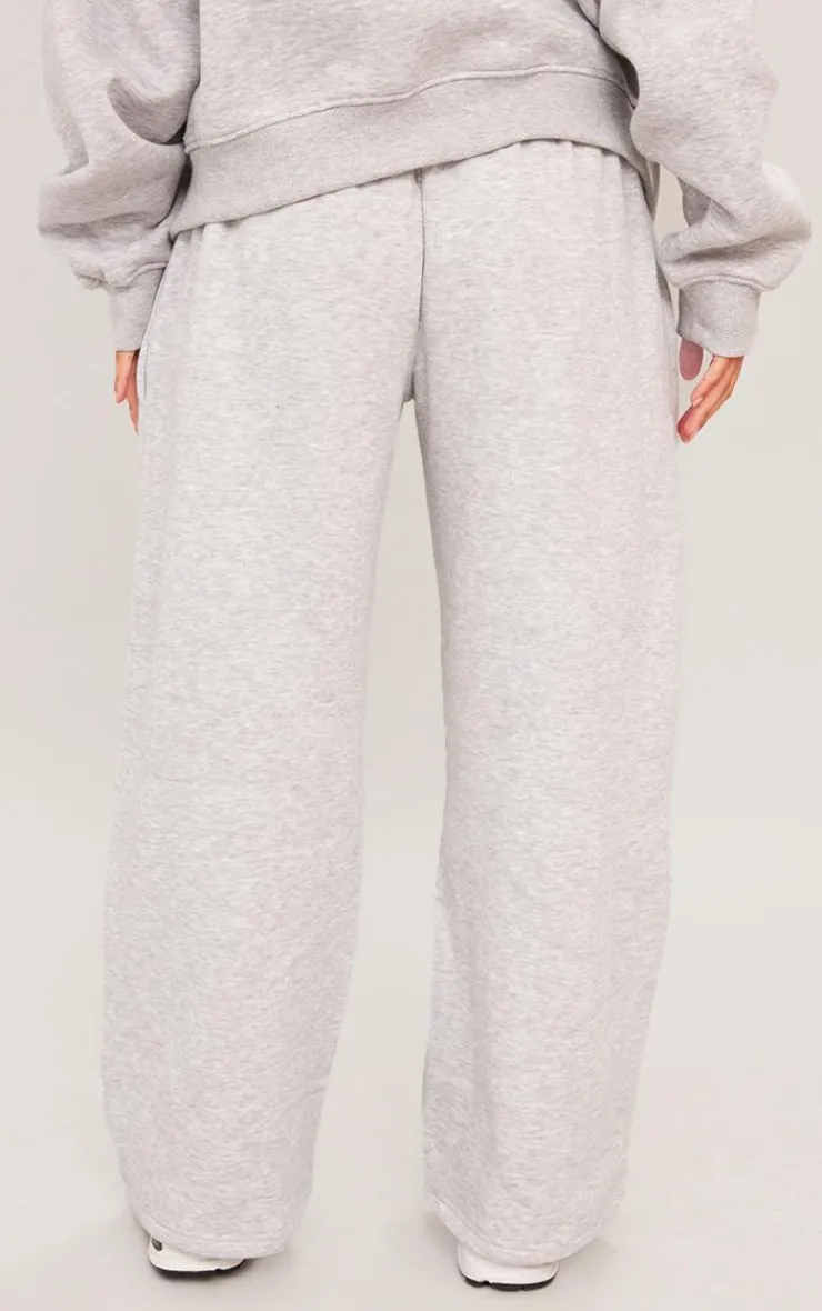 Discount PrettyLittleThing Petite 82 Varsity Wide Leg Sweatpants Ash Grey
