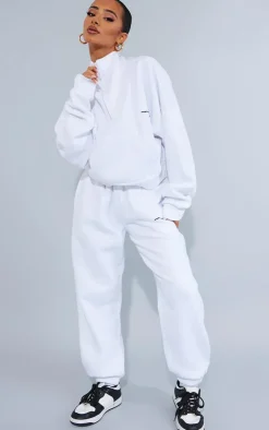 Clearance PrettyLittleThing Petite Oversized Half Zip Sweat White