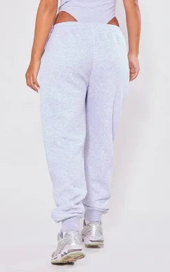 PRETTYLITTLETHING Petite Ash Grey High Waist Cuffed Sweatpants