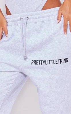 PRETTYLITTLETHING Petite Ash Grey High Waist Cuffed Sweatpants