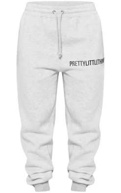 PRETTYLITTLETHING Petite Ash Grey High Waist Cuffed Sweatpants