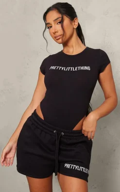 Sale PrettyLittleThing Petite Cap Sleeve Bodysuit Black