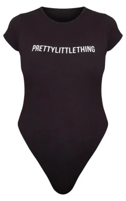 Sale PrettyLittleThing Petite Cap Sleeve Bodysuit Black