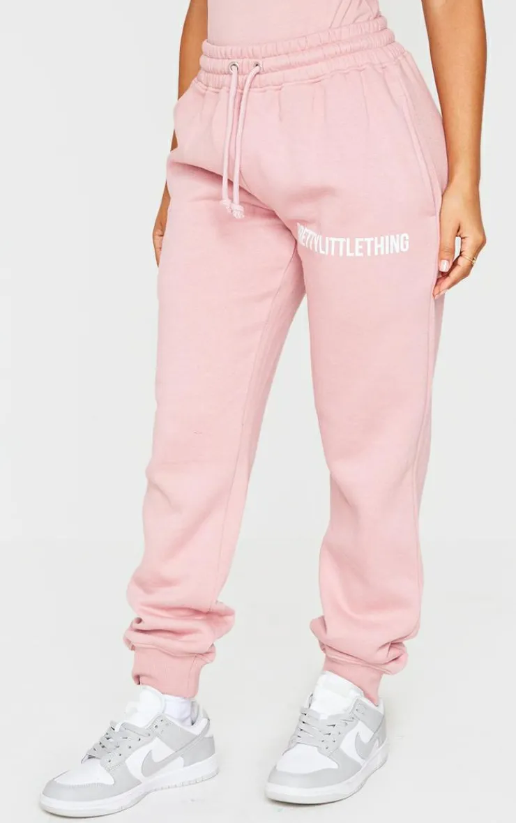 Discount PrettyLittleThing Petite High Waist Cuffed Sweatpants Light Pink