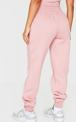 Discount PrettyLittleThing Petite High Waist Cuffed Sweatpants Light Pink