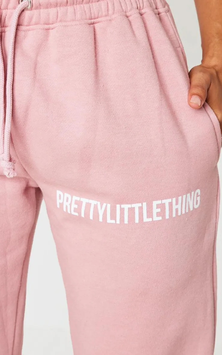 Discount PrettyLittleThing Petite High Waist Cuffed Sweatpants Light Pink