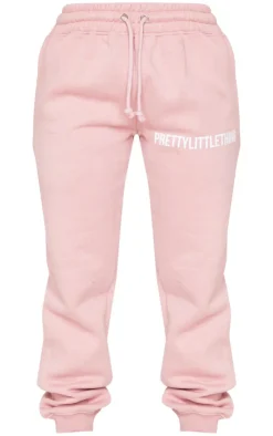 Discount PrettyLittleThing Petite High Waist Cuffed Sweatpants Light Pink