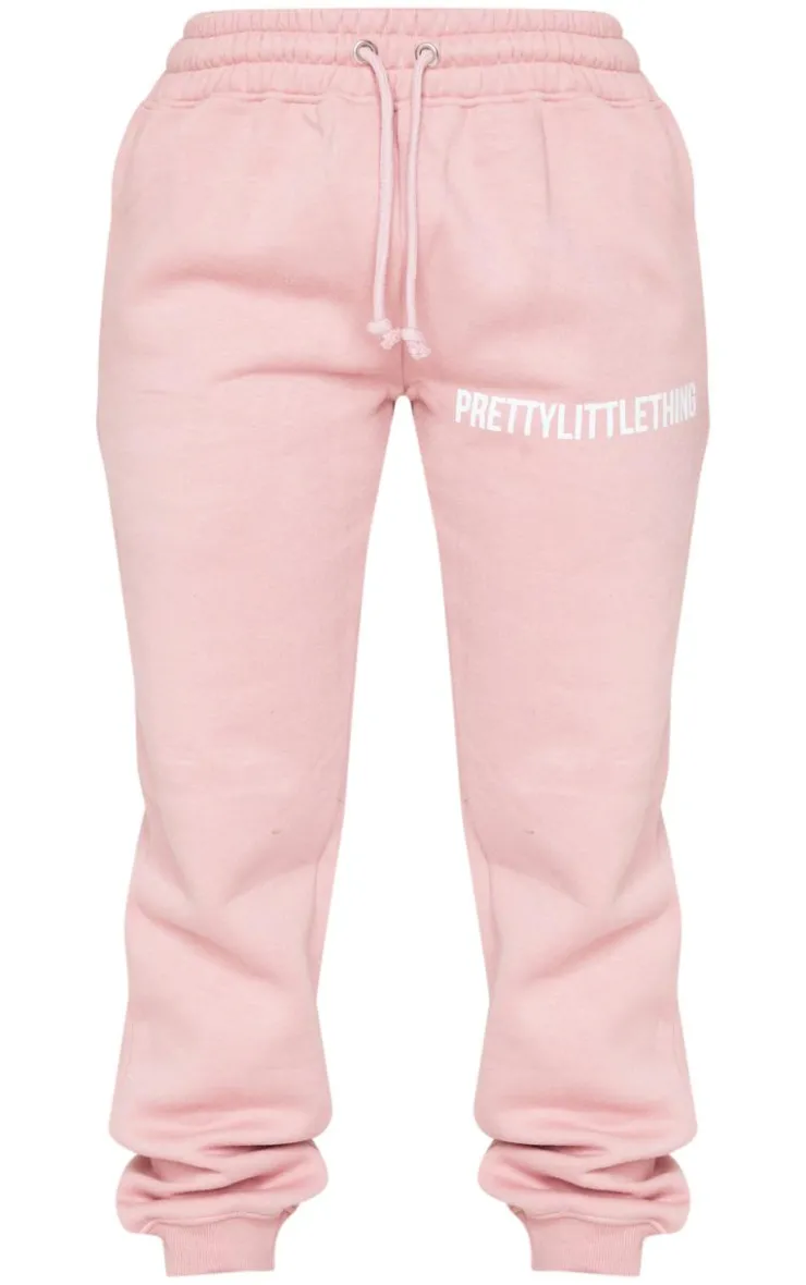 Discount PrettyLittleThing Petite High Waist Cuffed Sweatpants Light Pink