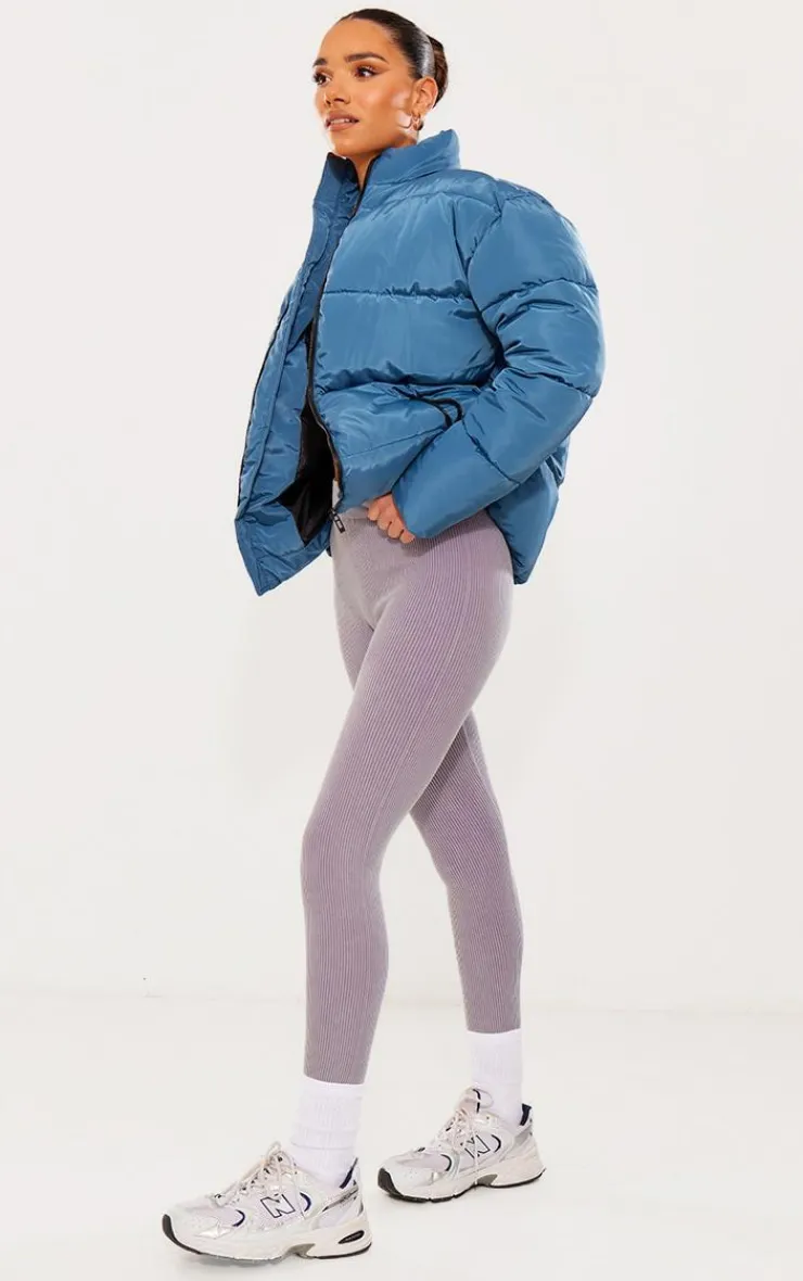 PrettyLittleThing Puffer Jackets*Panelled High Neck Puffer Coat