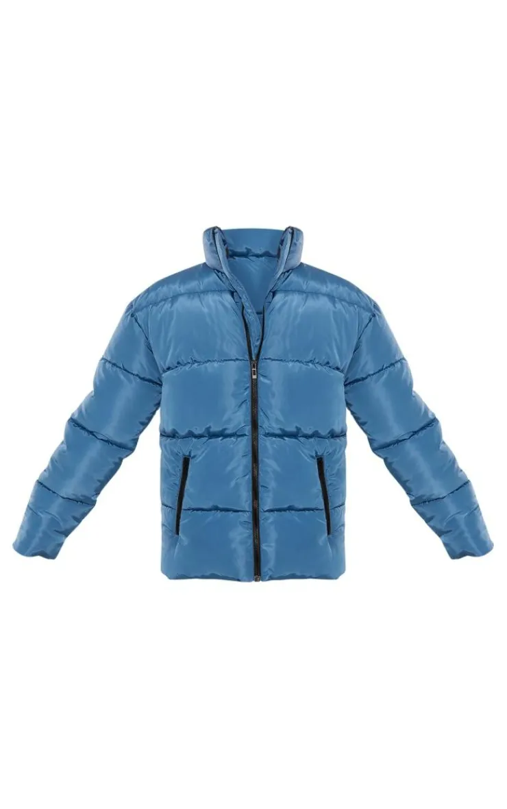 PrettyLittleThing Puffer Jackets*Panelled High Neck Puffer Coat