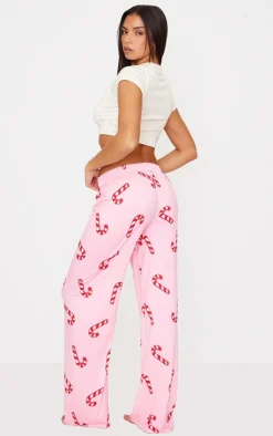 PrettyLittleThing Christmas Gifts*Candy Cane Print Long Pj Set