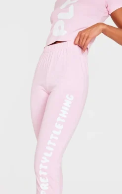 PRETTYLITTLETHING Pink Legging Pajama Set