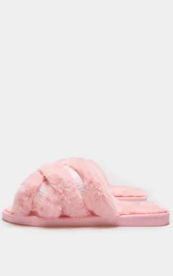 PrettyLittleThing Christmas Gifts*Logo Tape Cross Over Slippers