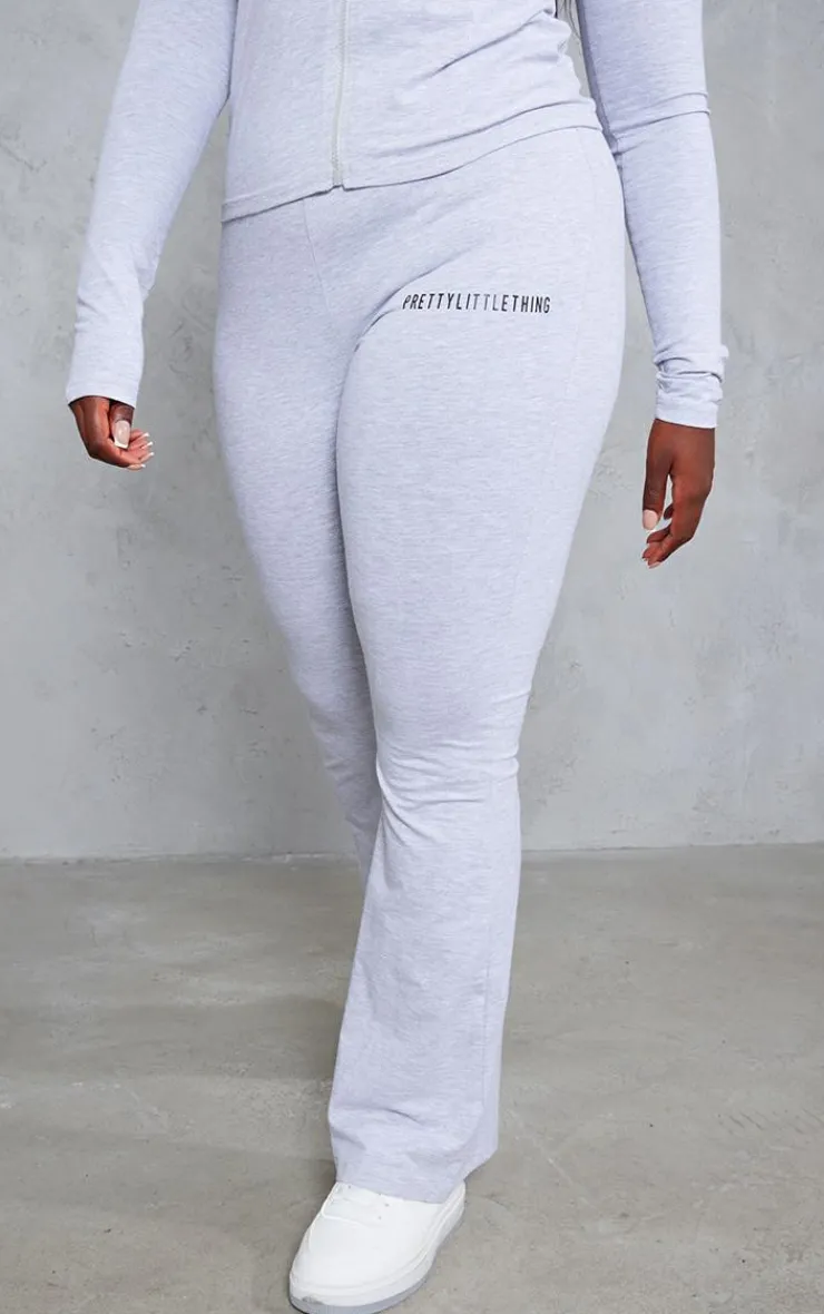 Outlet PrettyLittleThing Plus Jersey Skinny Flared Pants Ash Grey