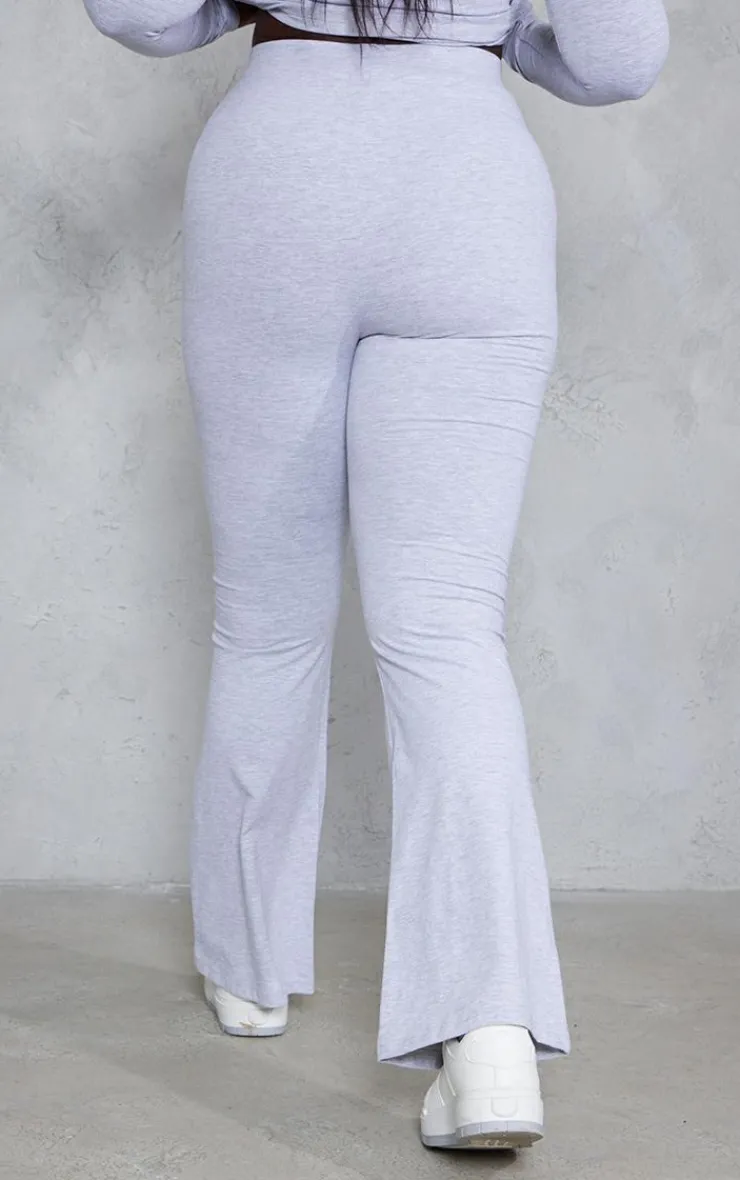 Outlet PrettyLittleThing Plus Jersey Skinny Flared Pants Ash Grey