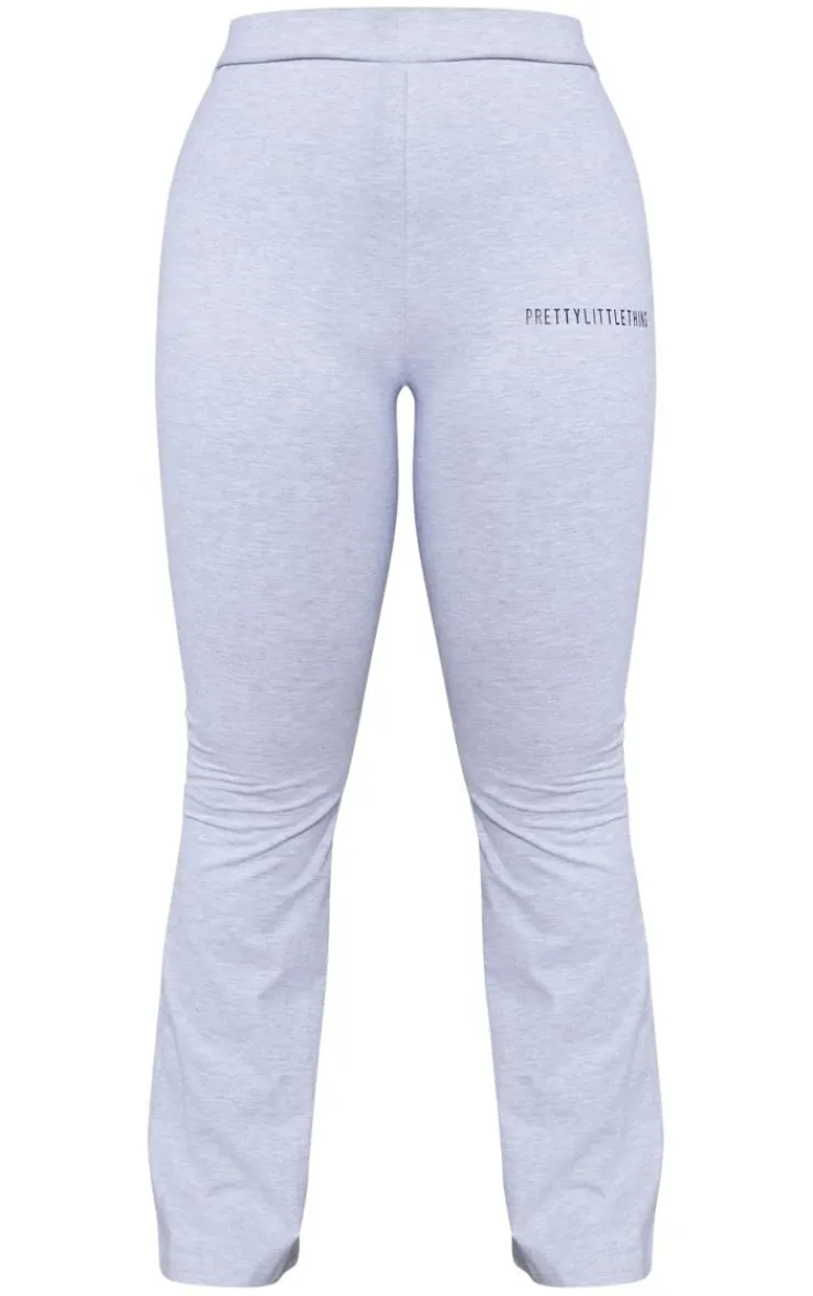 Outlet PrettyLittleThing Plus Jersey Skinny Flared Pants Ash Grey