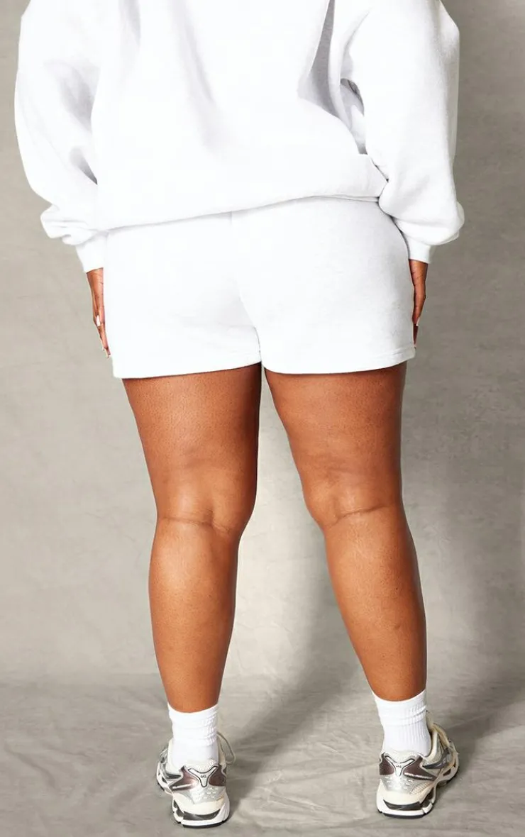 Best PrettyLittleThing Plus Logo Oversized Sweat Shorts Ash Grey