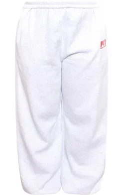 Sale PrettyLittleThing Plus Oversized Cuffed Sweatpants Ash Grey