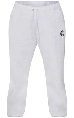 Sale PrettyLittleThing Plus Printed Wide Leg Sweatpants Ash Grey