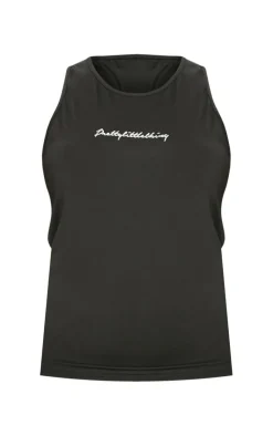 PrettyLittleThing Workout Tops*Plus Embroidered Tank Top