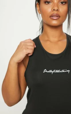 PrettyLittleThing Workout Tops*Plus Embroidered Tank Top
