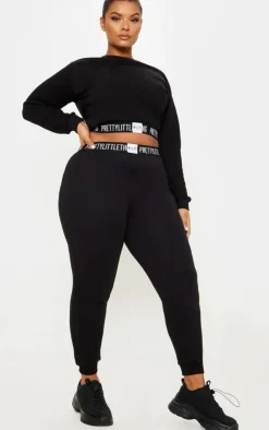 PrettyLittleThing Plus Lounge Sweatpants Black